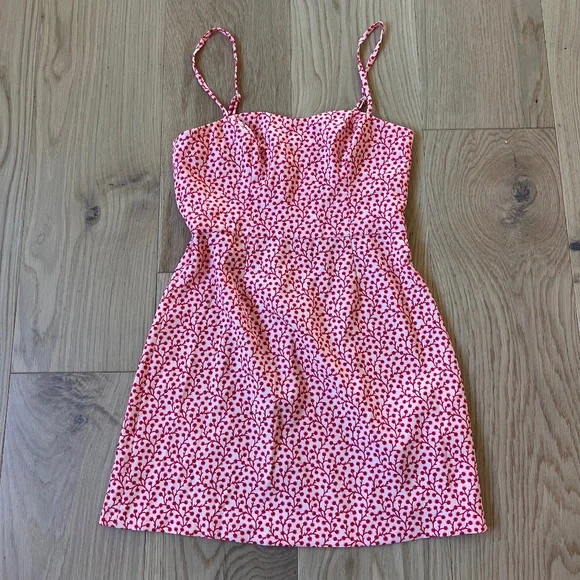 French Connection | Dresses | French Connection Redpink Floral Mini Dress  Size 4 | Poshmark
